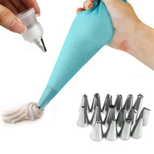 Load image into Gallery viewer, 18 PCS/Set Silicone Pastry Bag +16 Nozzle Set