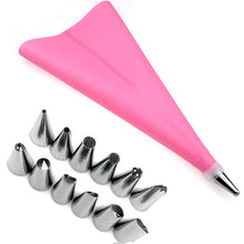 Load image into Gallery viewer, 14 PCS/Set Silicone Pastry Bag + 12 PC Stainless Steel Nozzle