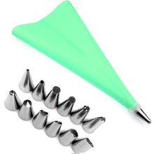 Load image into Gallery viewer, 14 PCS/Set Silicone Pastry Bag + 12 PC Stainless Steel Nozzle