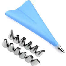 Load image into Gallery viewer, 14 PCS/Set Silicone Pastry Bag + 12 PC Stainless Steel Nozzle