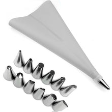 Load image into Gallery viewer, 14 PCS/Set Silicone Pastry Bag + 12 PC Stainless Steel Nozzle