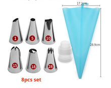 Load image into Gallery viewer, 50 Pcs/Set Silicone Pastry Bag + 48 Pcs Stainless Steel Nozzle