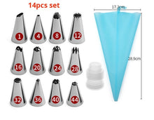 Load image into Gallery viewer, 50 Pcs/Set Silicone Pastry Bag + 48 Pcs Stainless Steel Nozzle